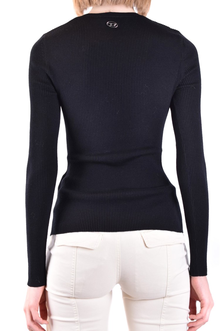 Diesel M-peris Cut-out Knitted Top In Black