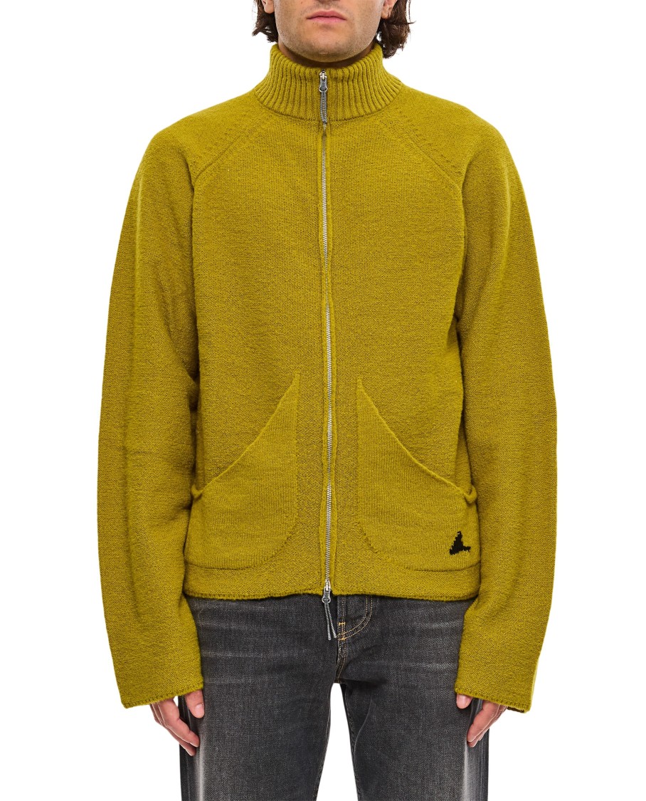 Roa Mohair Zip Cardigan In Yellow