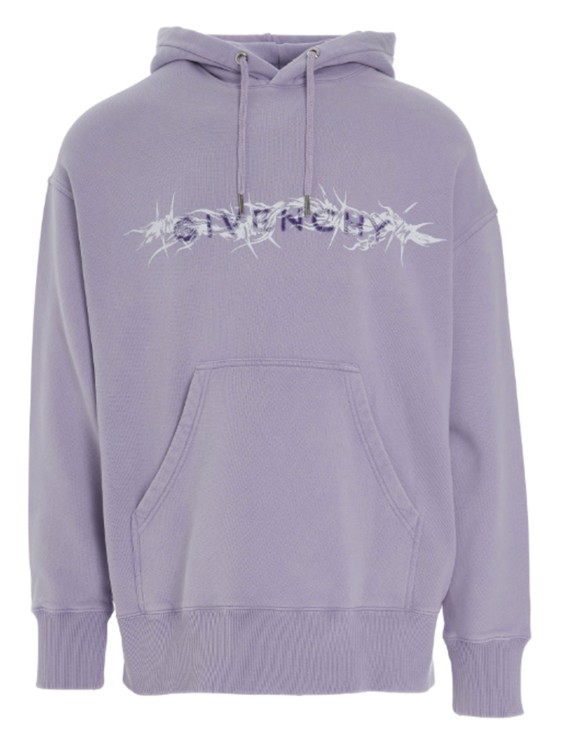Givenchy Barbed Wire With G Tufting Washed Hoodie In Purple