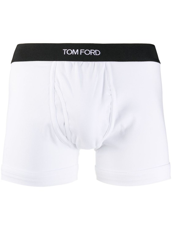 Shop Tom Ford White Logo Waistband Boxer Briefs