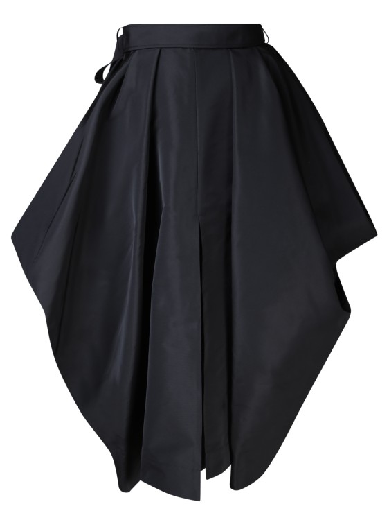 Shop Alexander Mcqueen Black Drapep Skirt