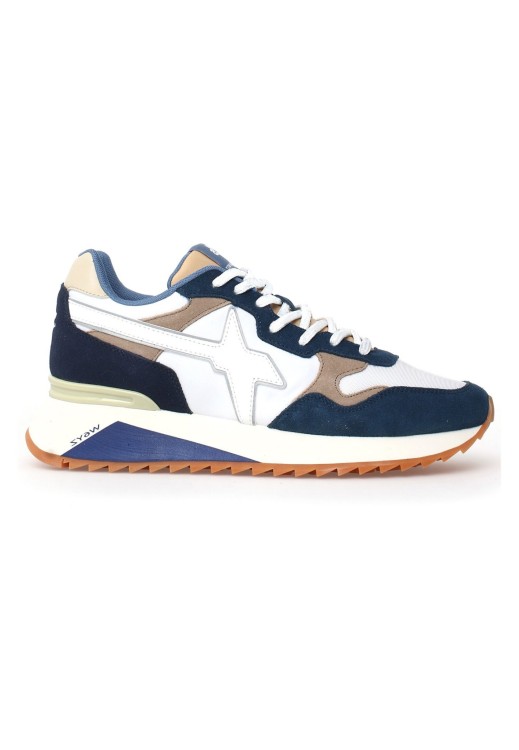 Shop W6yz Sneaker In Fabric And Suede In Blue