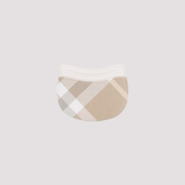 Shop Burberry Rocking Beige Check Polyester Credit Card Case In Neutrals
