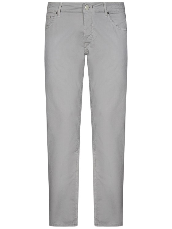 Shop Handpicked Slim Fit Orvieto Trousers In Gray In Grey
