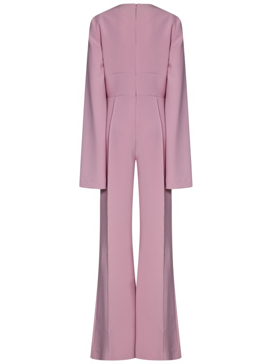 Shop Elie Saab Pale Rose Silk Blend Stretch Crepe Jumpsuit In Pink