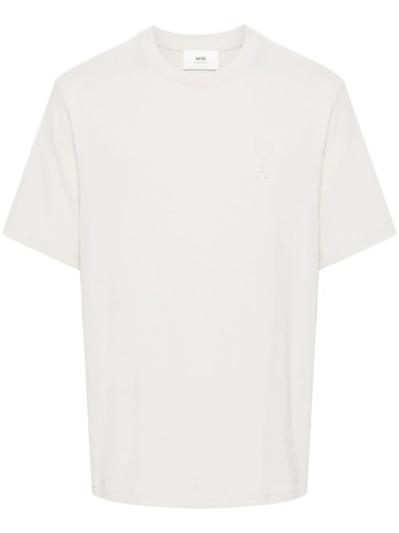 Shop Ami Alexandre Mattiussi Ami De Couer Cream White Cotton T-shirt