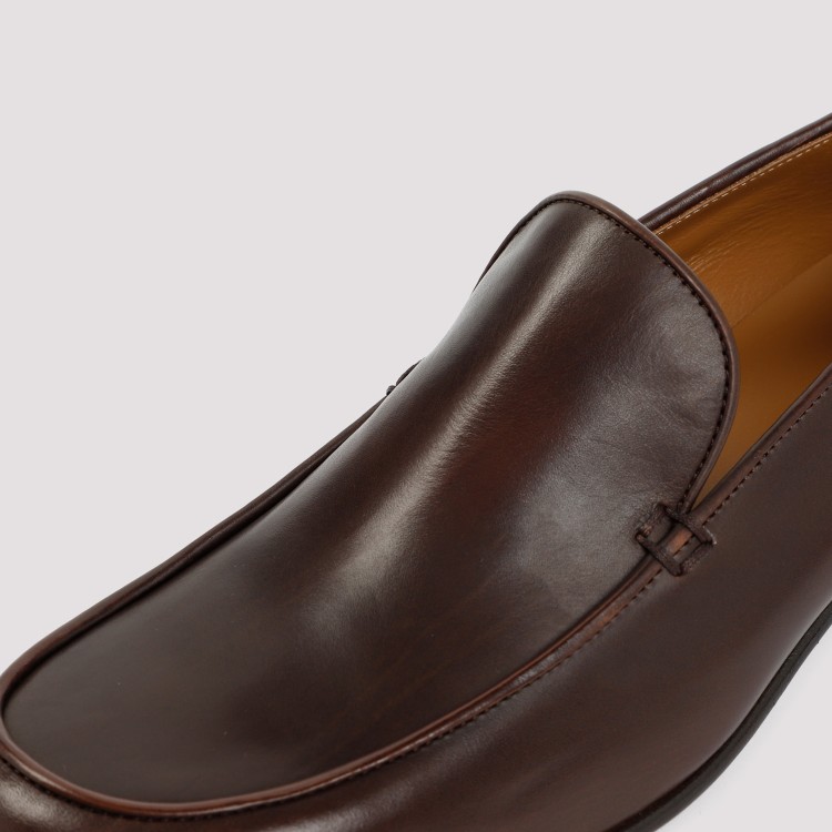 Shop The Row Flynn Brown Calf Leather Loafers