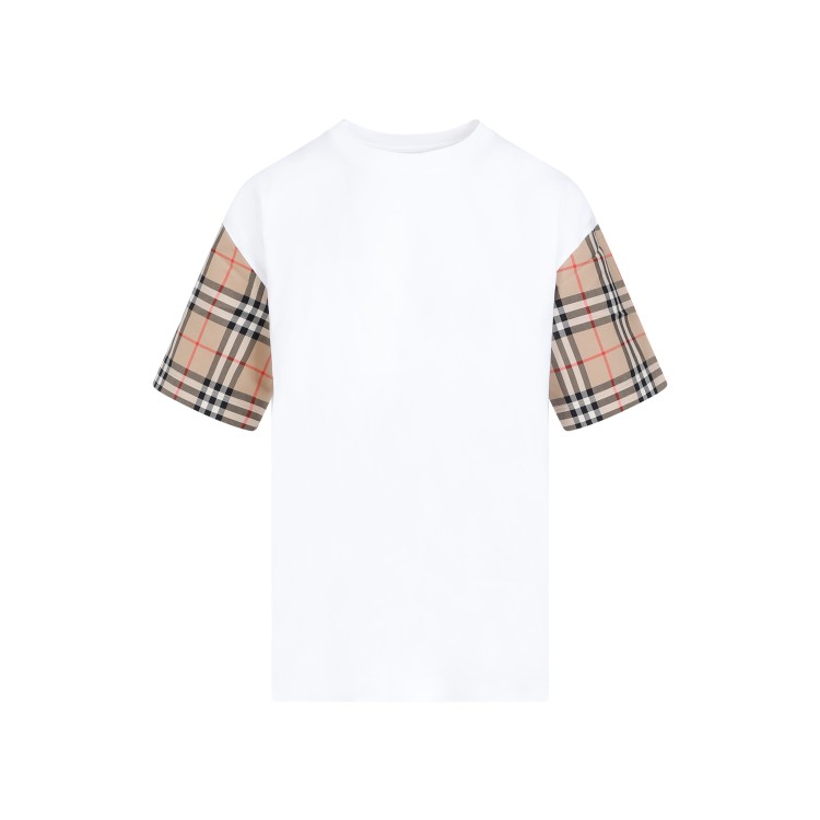 Burberry White Cotton Carrick T-shirt In Gray