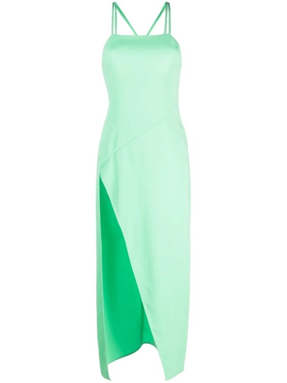Shop Attico Green Fujiko Midi Dress