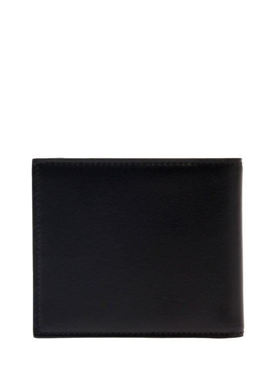 Shop Dolce & Gabbana Black Wallet With Contrsting Print In Smooth Leather