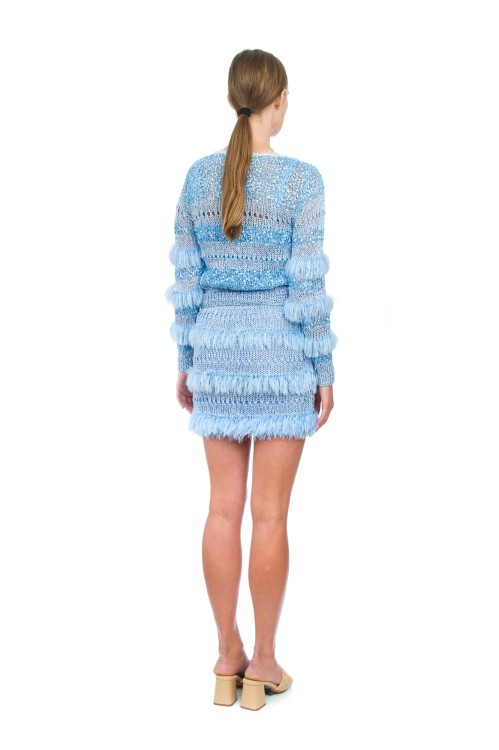 Shop Andreeva Blue Handmade Knit Skirt