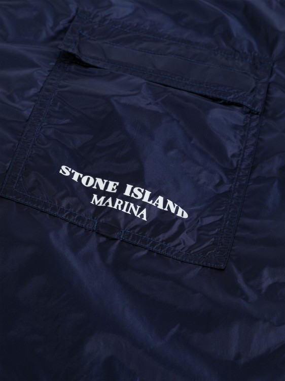 Shop Stone Island Navy Blue Marina Bathing Suit