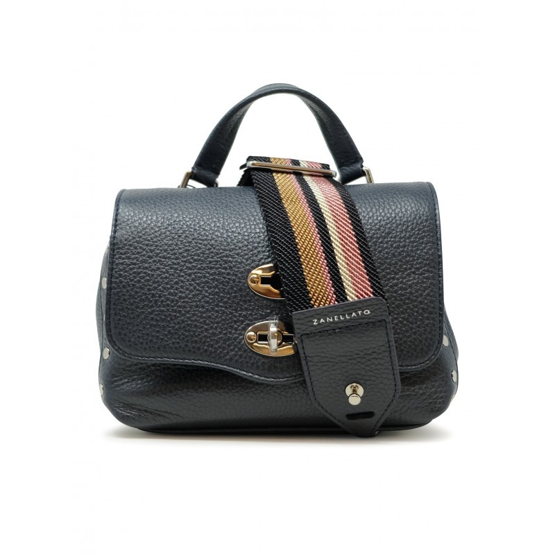 Zanellato 068010-0050000-z0520 Dark Navy Postina Daily Giorno Baby Leather Handbag In Blue