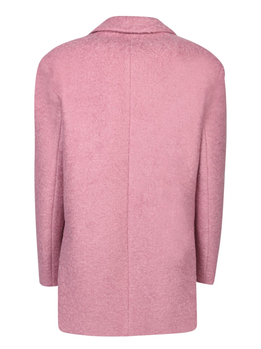 Blanca Vita Elegant Blazer Coat With Textured Fabric And Tailored Fit In Pink