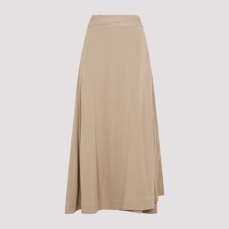 Totême Beige Tie-waist Wrap Skirt In Brown