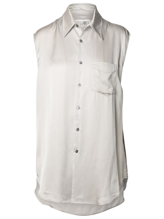 Shop Mm6 Maison Margiela Grey Viscose Shirt In White