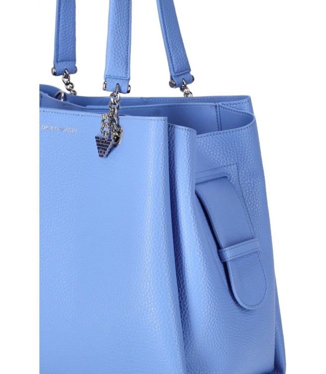 Shop Emporio Armani Charm Light Blue Shopping Bag