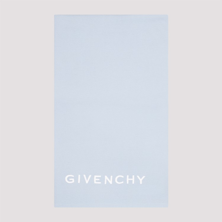 Shop Givenchy Light Blue Wool Scarf