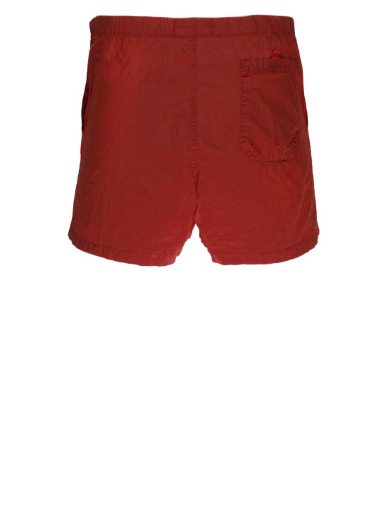 Shop Stone Island Bermuda Shorts With Logo In Red