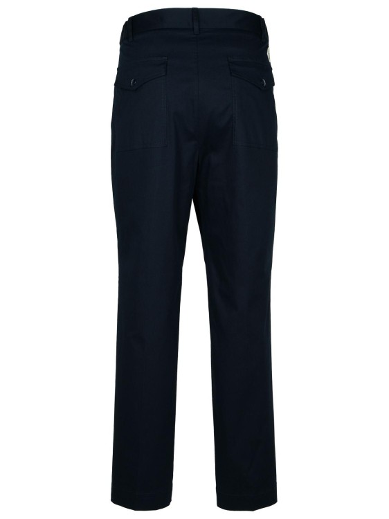 Moncler Navy Cotton Trousers In Blue