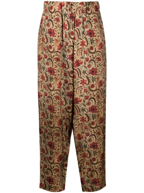 Uma Wang Palmer Floral-print Tapered Trousers In Multicolor