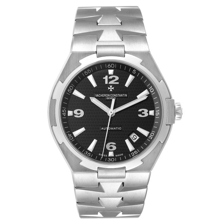 Vacheron Constantin Overseas Black Dial Steel Mens Watch 47040 Box Papers In Not Applicable
