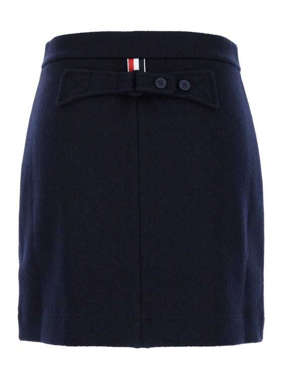 Shop Thom Browne Jesey Wool Skirt In Blue