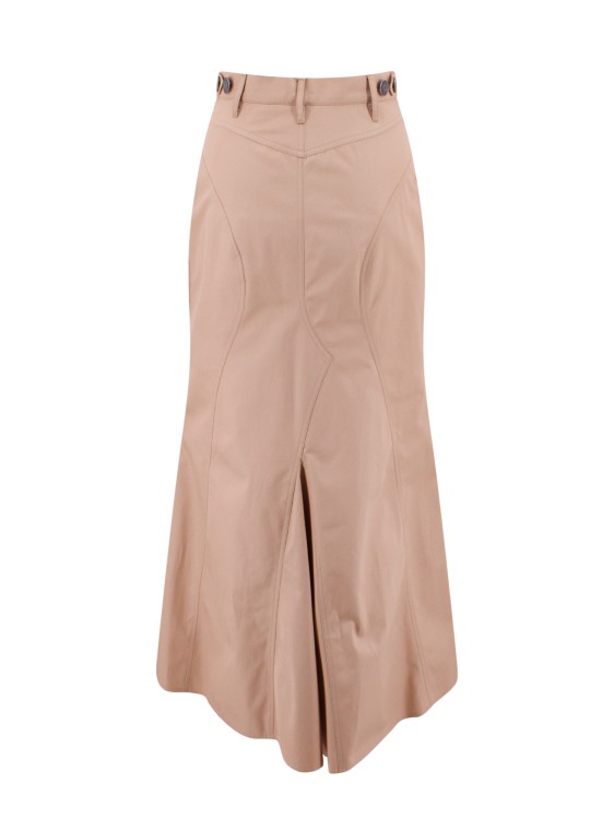 Shop Burberry Cotton Skirt With Logoed Buttons In Pink