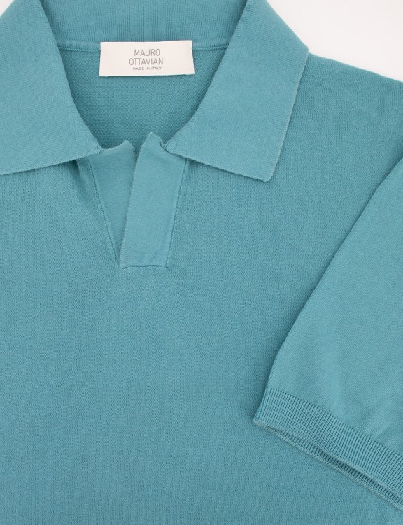 Shop Mauro Ottaviani Classic Cotton Men's Polo Shirt In Blue