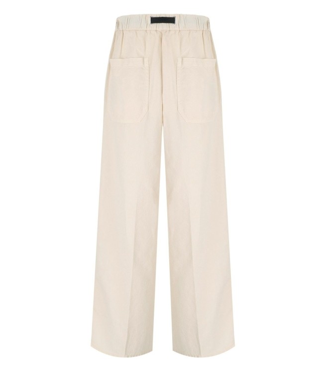 Shop White Sand Carol Cream Ribbed Trousers In Neutrals