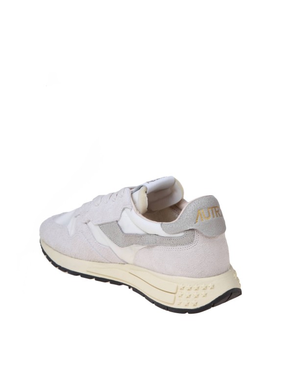 Shop Autry Reelwind Low Sneakers In White Suede And Nylon In Grey