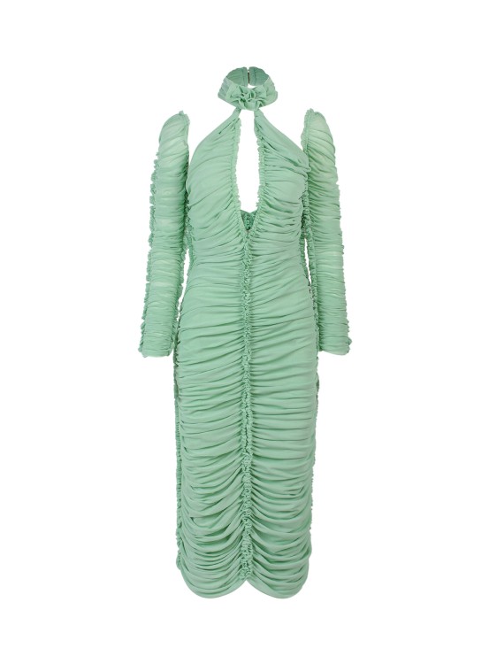 Shop Az Factory X Ester Manas Knot Rose Detail Midi Dress In Green