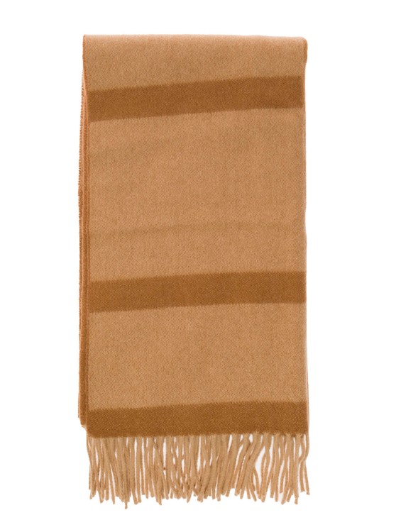 Shop Totême Monogram Jacquard Wool Scarf In Neutrals