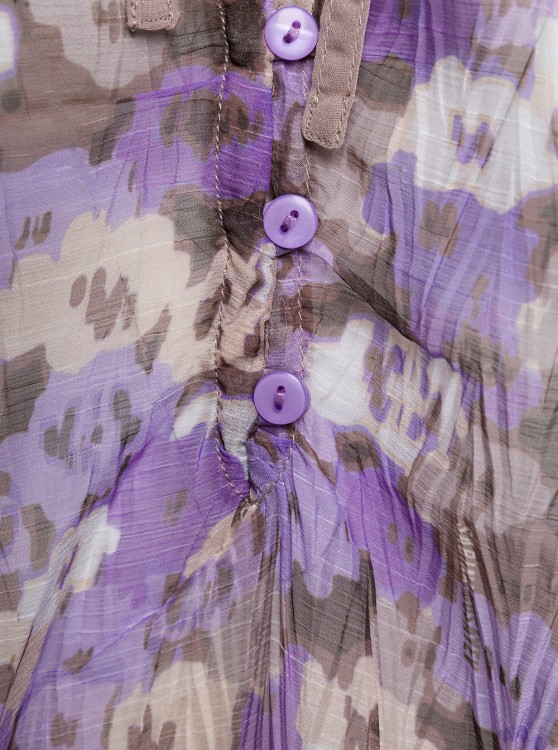 Shop Sabina Musayev Atara' Purple Blouse With All-over Floreal Print In Polyester In Grey