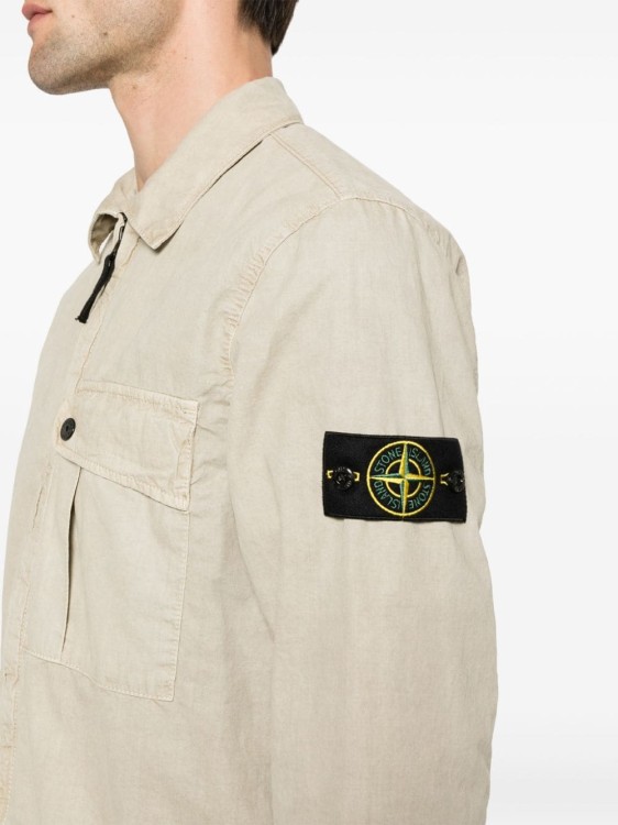 Shop Stone Island Compass Beige Jacket In Neutrals