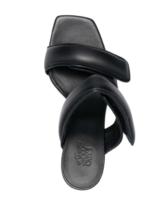 Shop Gia Borghini Black Perni X Pernille Teisbaek Sandals In Leather