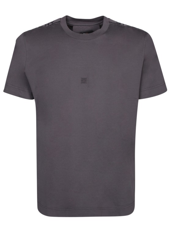 Givenchy Cotton T-shirt With Signature 4g Printed Pattern In Grey