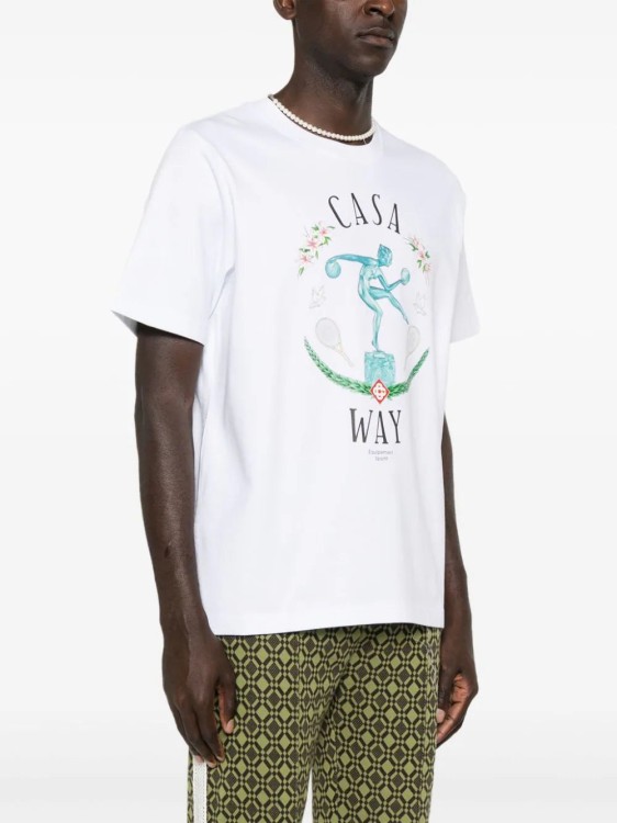 Shop Casablanca Statue En Marbre-print T-shirt In White