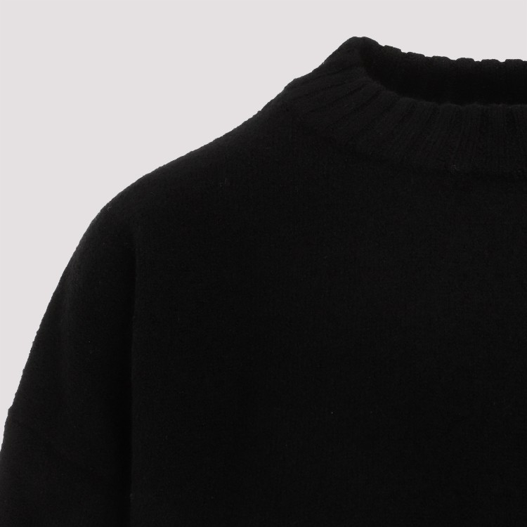 Jil Sander Wool Knit Pullover Mock Neck In Black