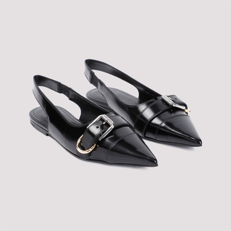 Shop Givenchy Leather Ballerina In Black