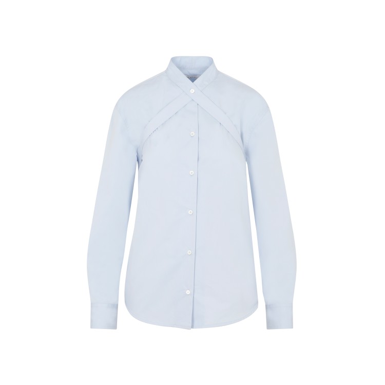 Shop Off-white Poplin Cross Belt Light Blue Cotton Shirt