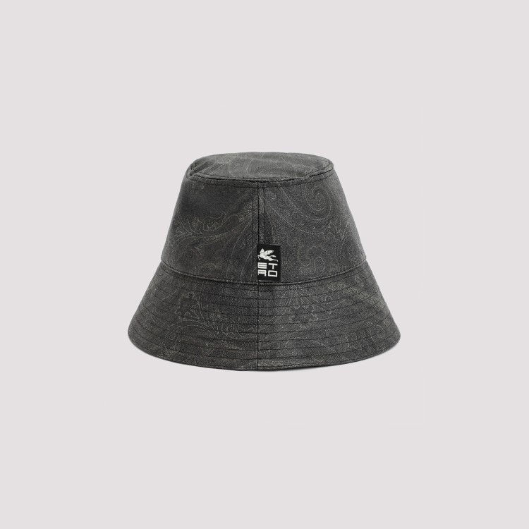 Shop Etro Cotton Hat In Grey