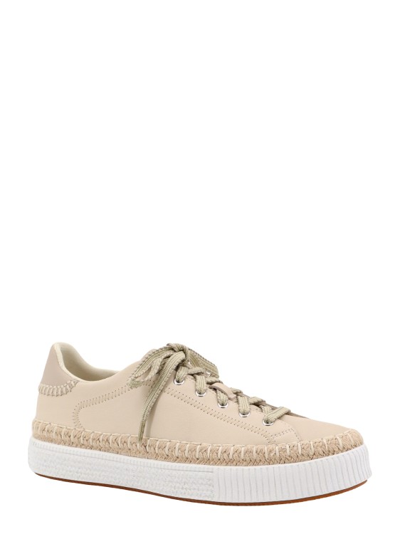 Shop Chloé Leather Sneakers With Rope Profile In Neutrals