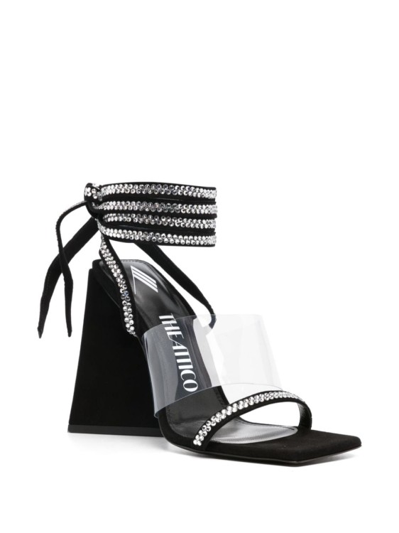 Shop Attico Isa 115mm Embellished Leather Sandals In Black