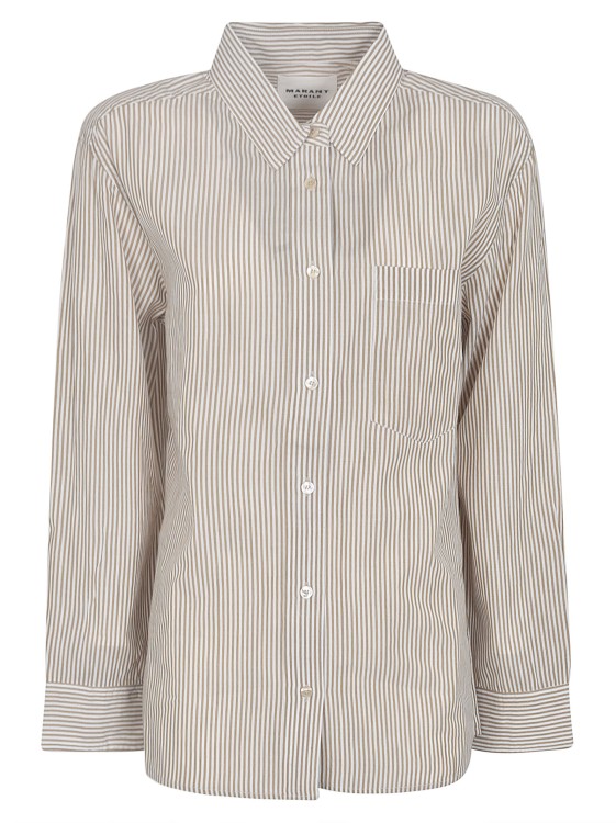 Isabel Marant Étoile Cotton Pinstripe Shirt In Grey