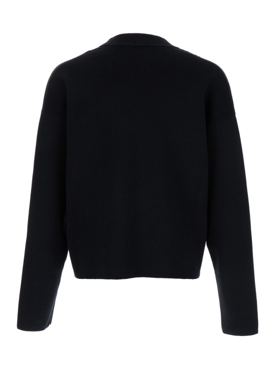 Shop Ami Alexandre Mattiussi Black Crewneck Sweatshirt With Adc Embroidery In Cotton Blend