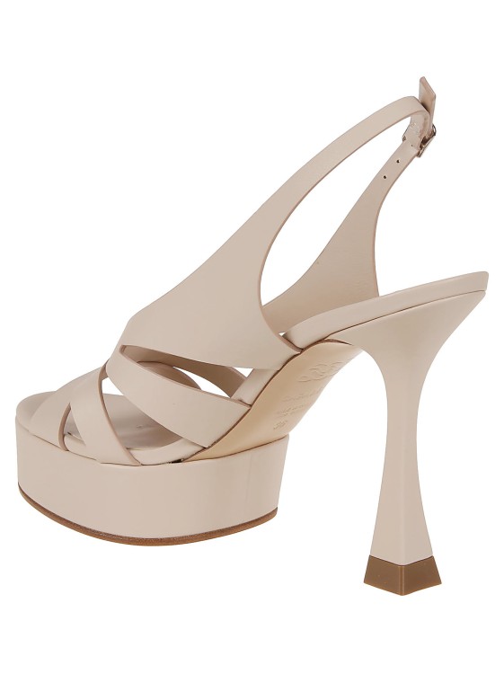 Shop Casadei Woman Jolly Florence - Dafne Leather Sandal In Neutrals
