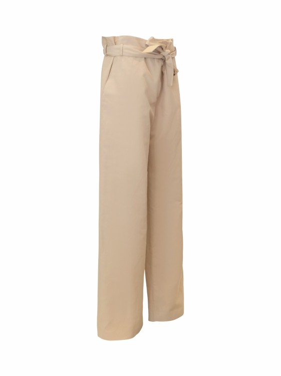 Antonelli Viscose And Linen Palazzo Trousers In Neutrals