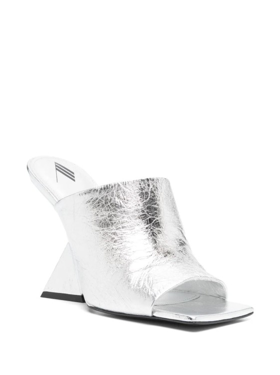 Shop Attico Silver Cheope Mules Shoes In White