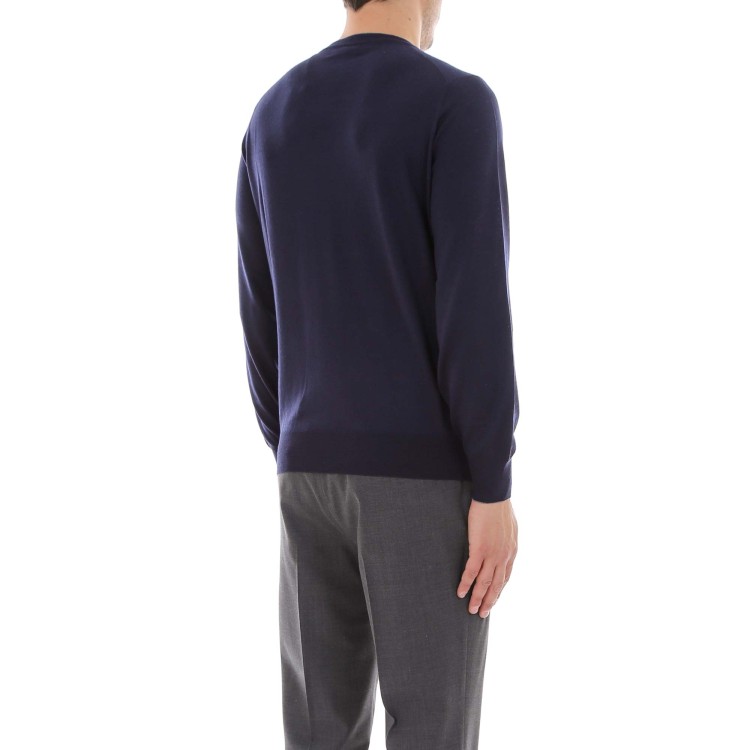 Shop Brunello Cucinelli Blue Wool And Cashmere Sweater In Black